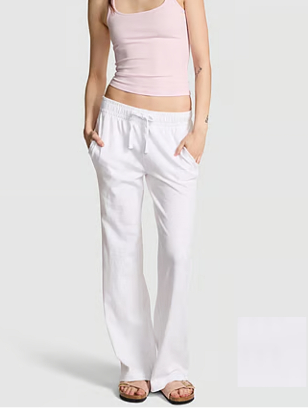 Slubby Knit Mid Rise Flare Pants